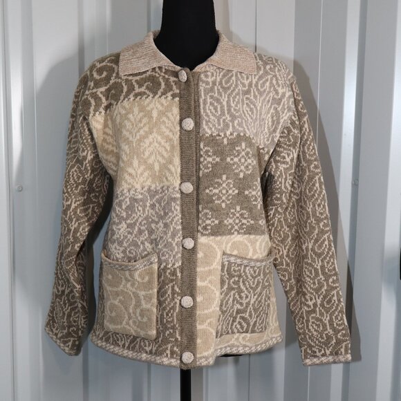Icelandic Design Womens Wool Blend Cardigan Sweater Size Small Earthtone Button - Picture 1 of 7